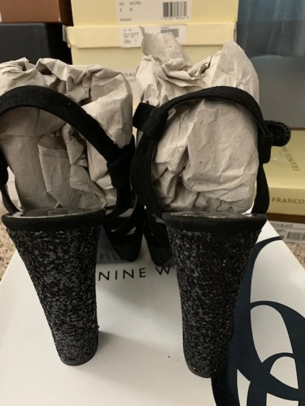 NWT Nine West black suede Platform shoes